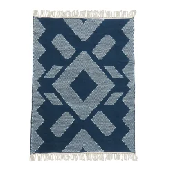 New 4x6 ft. Indigo Blue Hand Woven Outdoor Rug Outdoor Rugs