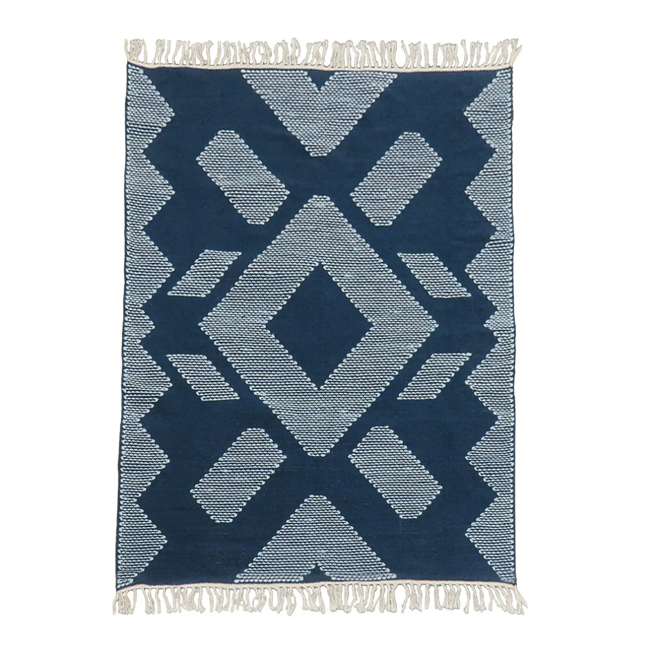 New 4x6 ft. Indigo Blue Hand Woven Outdoor Rug Outdoor Rugs