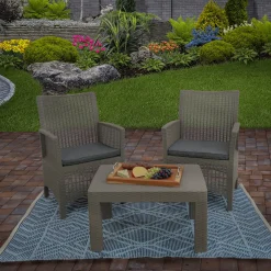 5x7 ft. Navy Blue Hand Woven Outdoor Rug Outdoor Rugs