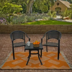 5x7 ft. Papaya Hand Woven Outdoor Rug Outdoor Rugs