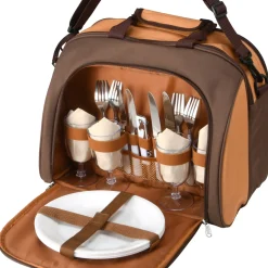 New 15x8.5x12 in. 4 Person Picnic Kit Cooler Camping Accessories