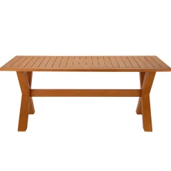 Hot 72x38x29 in. Eucalyptus Grandis Wood Farm House Style Table, Natural Color Patio Furniture