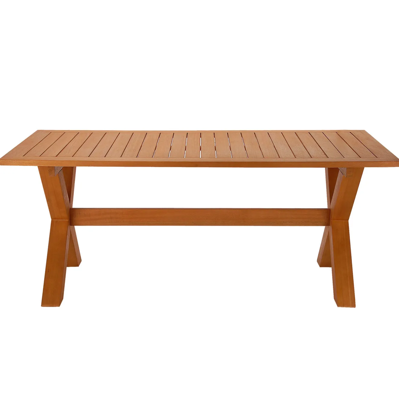 Hot 72x38x29 in. Eucalyptus Grandis Wood Farm House Style Table, Natural Color Patio Furniture